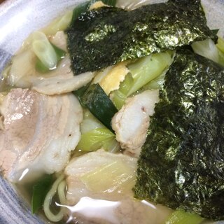 ネギ、チャーシュー麺